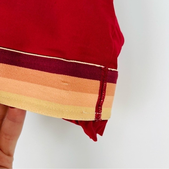 The Upside Maroon Bikini Top Sports Bra With Ombré Band And Ruffles - Picture 7 of 8